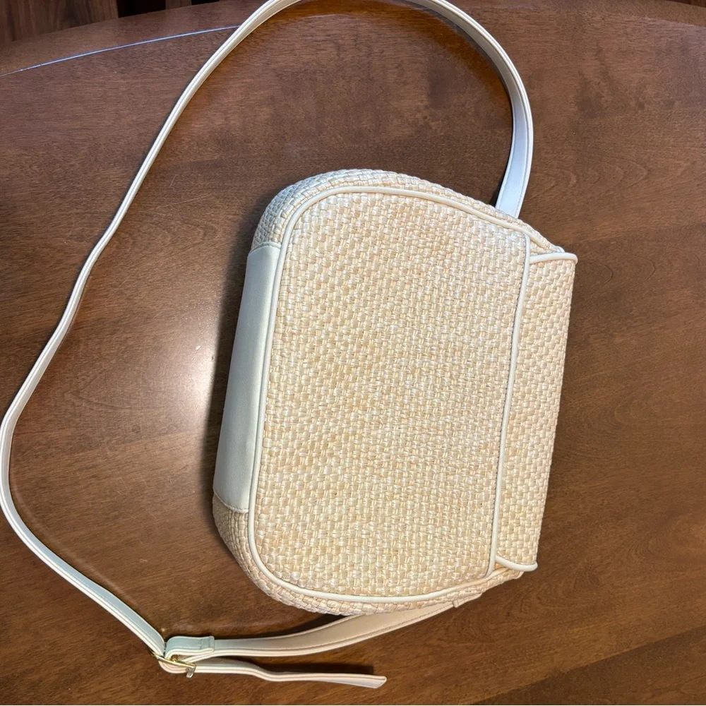 Etienne Aigner Cream Woven Crossbody Bag - Picture 7 of 7
